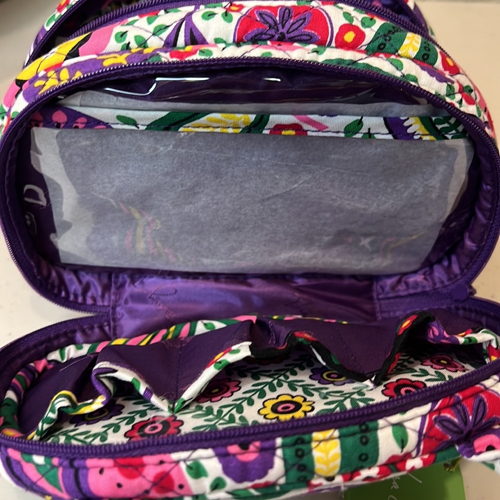 Vera Bradley 3 Compartment Cosmetic / Jewelry Bag Viva La Vera 3 to Get Ready - Picture 7 of 8